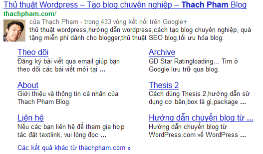thachpham sitelinks Tăng tỷ lệ CTR cho từ khóa trên Google Search