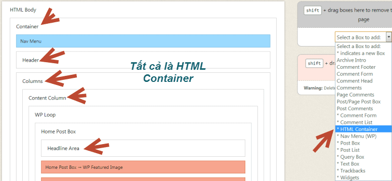 HTML Container trong Thesis 2