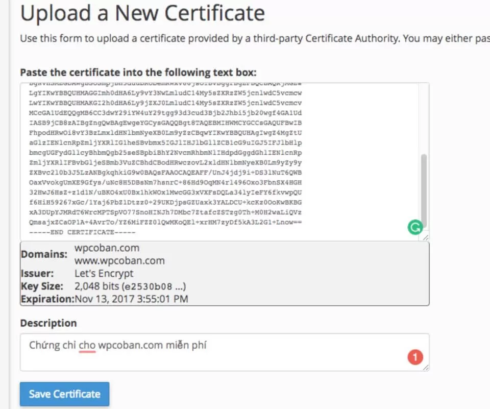 Cài chứng chỉ SSL miễn phí từ Let's Encrypt lên Hosting 41