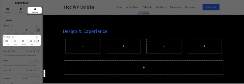 Thực hành thiết kế landing page với Elementor 47