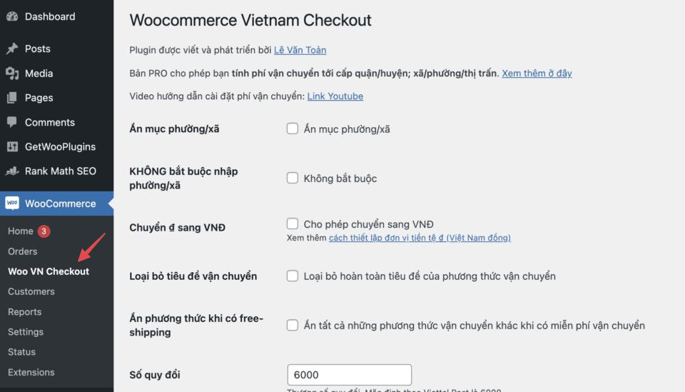 Hướng dẫn WooCommerce: Thêm tuỳ chọn tỉnh thành phường xã 8