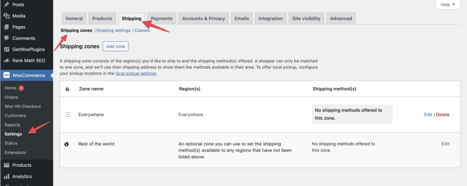 Hướng dẫn WooCommerce: Thiết lập phí ship 15