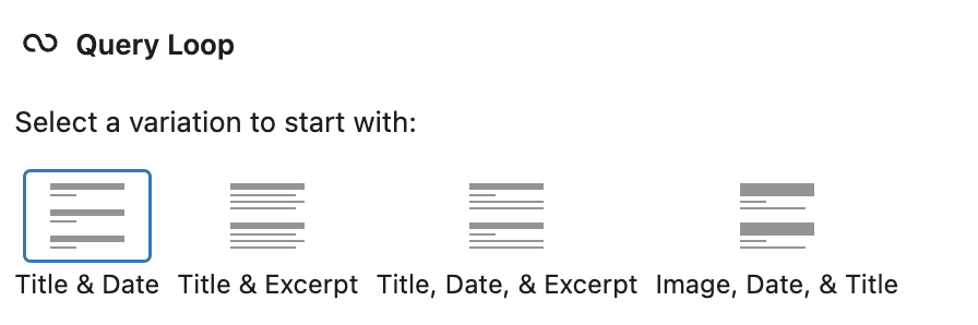 Chọn kiểu hiển thị của Query Loop