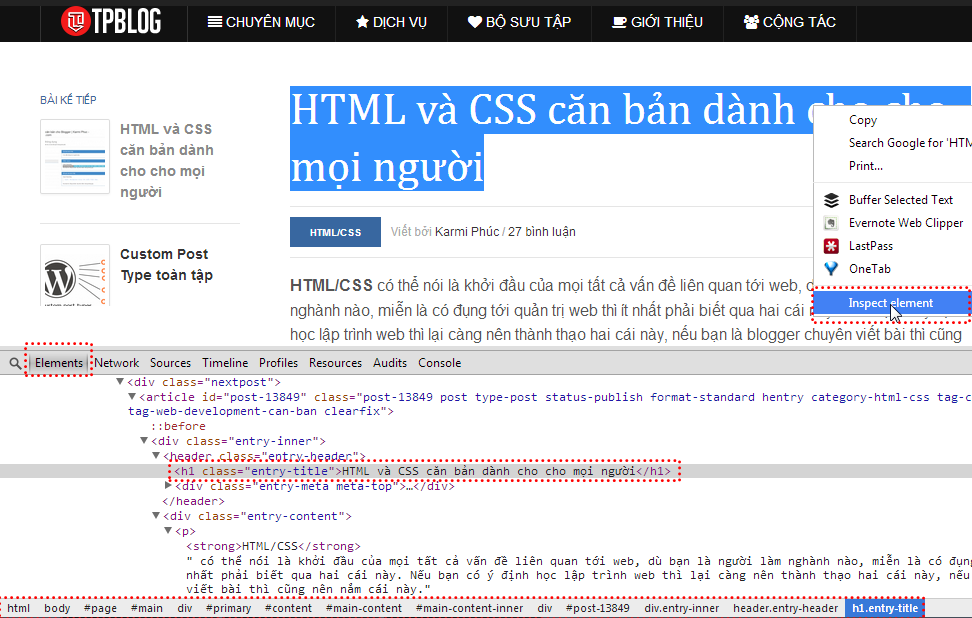 HTML căn bản - Chrome Dev Tools