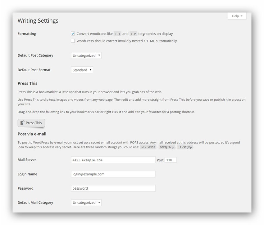 settings-writing-wordpress