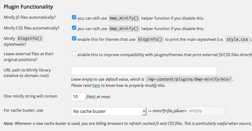 Thiết lập plugin Better WP Minify để nén CSS và Javascript