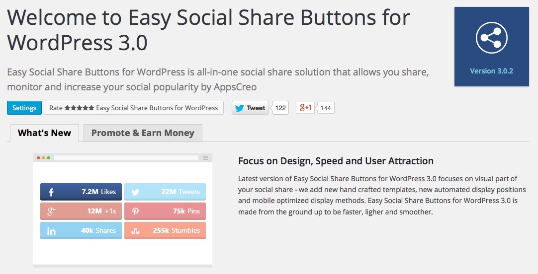 Đánh giá plugin Easy Social Share Buttons for WordPress [NEW]