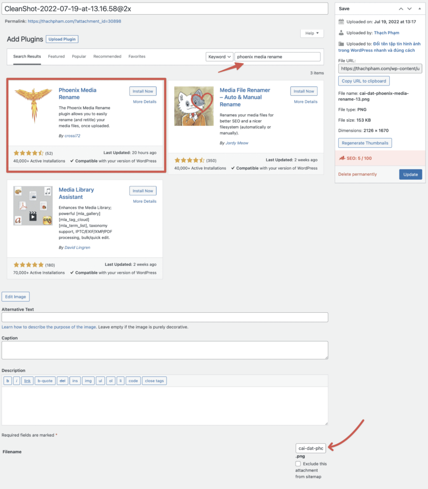 Đổi tên tập tin hình ảnh trong WordPress nhanh và đúng cách 17