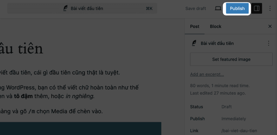 Tìm hiểu đăng bài viết, sử dụng Block Editor và phân loại bài viết 75
