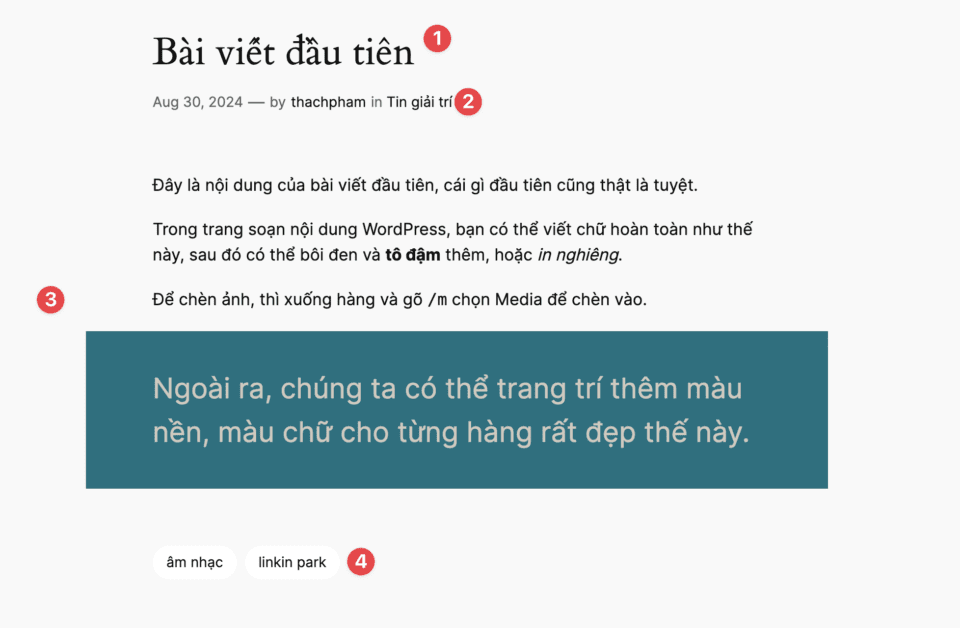 Tìm hiểu đăng bài viết, sử dụng Block Editor và phân loại bài viết 77