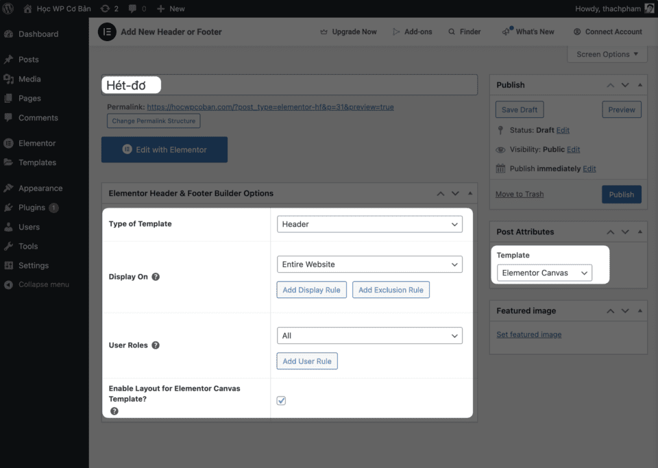 Thực hành thiết kế landing page với Elementor 5